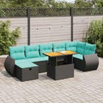 vidaXL 8-delige Loungeset met kussens poly rattan acacia, Tuin en Terras, Tuinsets en Loungesets, Verzenden, Nieuw, Loungeset