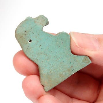 Oud-Egyptisch Faience Plaquette-amulet met Hapy, de