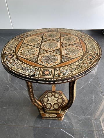 Salontafel - Hout, parelmoer - Tafeltje versierd met