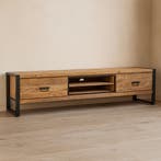 Tv-meubel Mangohout Kelvin 200 cm, Huis en Inrichting, Kasten |Televisiemeubels, Verzenden, Nieuw, Overige houtsoorten, Industriële meubels