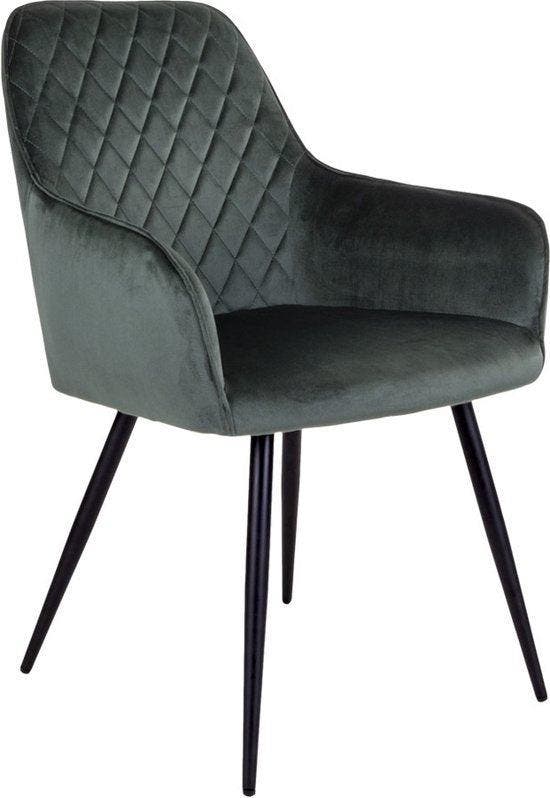 2dekans | House Nordic Harbo Eetkamerstoel Velvet Groen -, Huis en Inrichting, Stoelen, Ophalen of Verzenden