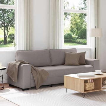 vidaXL 3-zitsbank / zetel Taupe 220x77x82 cm Stof, Verzenden