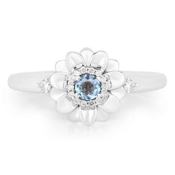 Zonder minimumprijs - Ring - 14 karaat Witgoud - 0.22ct. tw.