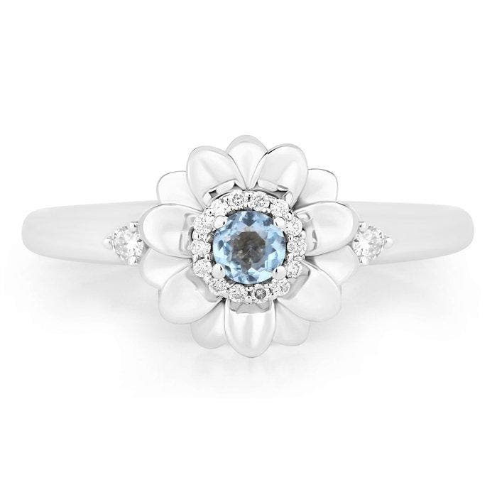 Zonder minimumprijs - Ring - 14 karaat Witgoud - 0.22ct. tw., Bijoux, Sacs & Beauté, Bagues