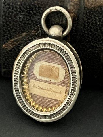 Reliekhouder - Zilver, Glas, Textiel - 1850-1900 - Sainte