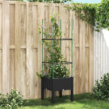 vidaXL Plantenbak met latwerk 40x40x142,5 cm polypropeen, Tuin en Terras, Verzenden, Nieuw