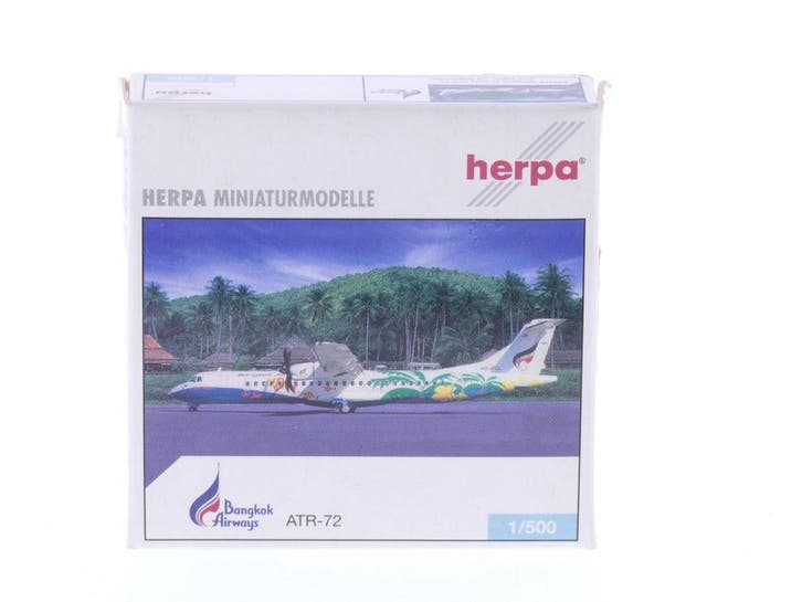 Schaal 1:500 Herpa 510318 Bangkok Airways ATR-72 Pha Nga..., Hobby en Vrije tijd, Modelbouw | Vliegtuigen en Helikopters, Zo goed als nieuw