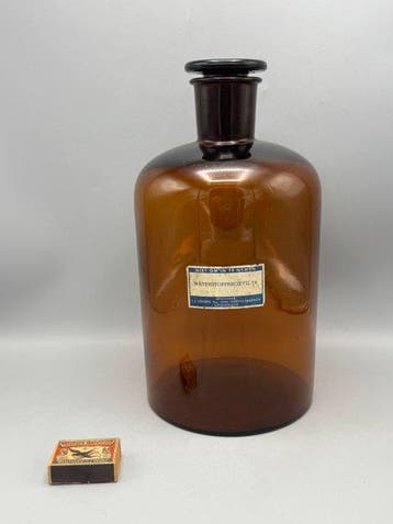Antieke glazen apothekers fles - Apothekerspot - Glas -, Antiek en Kunst