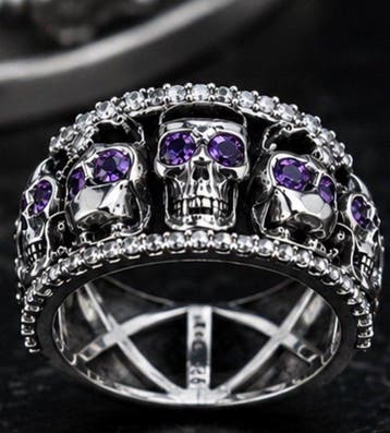 Memento Mori 925 zilveren ring met schedels - Ring