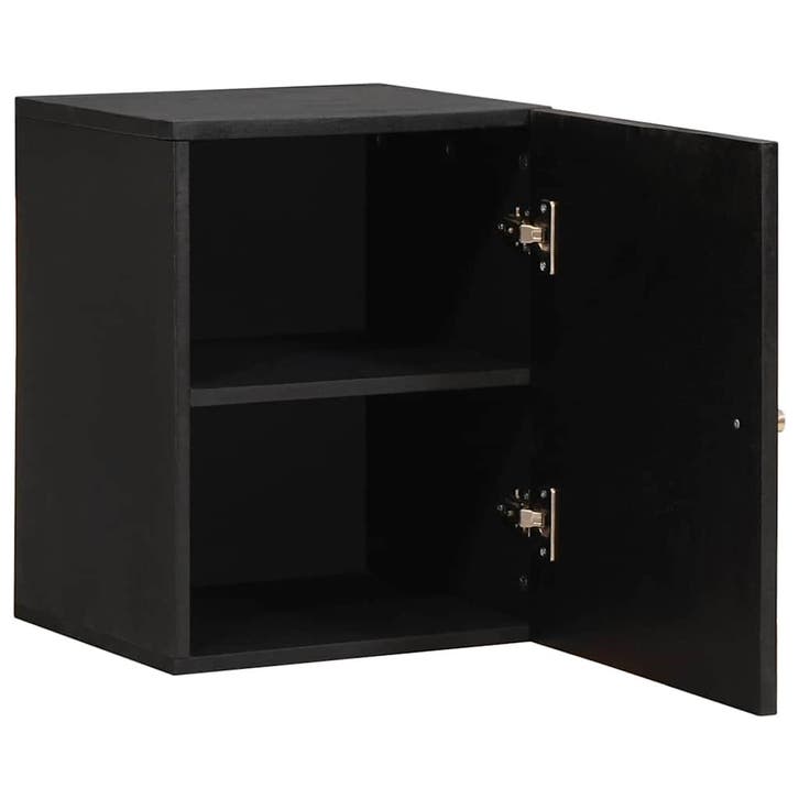 vidaXL Wandkast met opslag Zwart 38 x 33 x 48 cm Massief, Huis en Inrichting, Tafels | Kaptafels, Nieuw, Verzenden