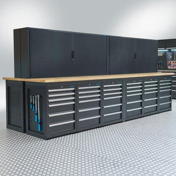 Datona Werkbank PRO – 2x 400 cm - eiken – 72 lades en 4x, Ophalen of Verzenden, Nieuw