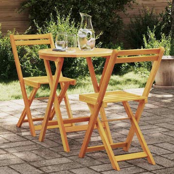 vidaXL Tuin Eettafel Set 3 st Olie Natuurlijk Massief Acacia, Verzenden