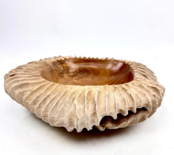 Kom - Teak - Natuurlijk ontwerp, Antiek en Kunst, Curiosa en Brocante