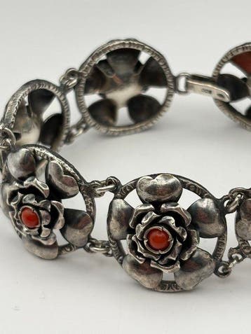 Zilver - Armband - Armband bloedkoraal