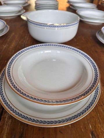 Richard Ginori - Tafelservies (32) - Porselein - kobaltblauw