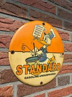 Vintage metalen decoratief rond reclamebord met Donald Duck, Verzamelen, Nieuw