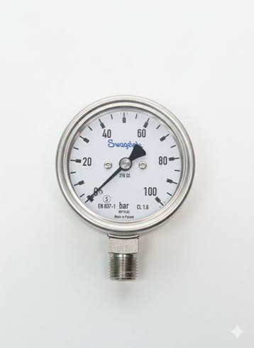 Swagelok PGI Industrial Pressure Gauge 0-100 bar 1/4 NPT..., Verzenden