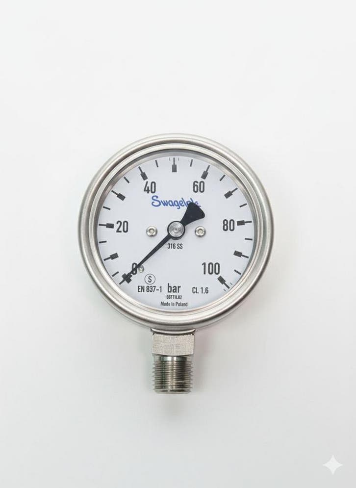 Swagelok PGI Industrial Pressure Gauge 0-100 bar 1/4 NPT..., Doe-het-zelf en Bouw, Overige Doe-Het-Zelf en Bouw, Nieuw, Verzenden