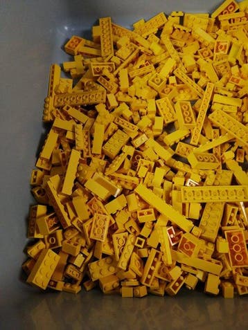 Lego - geen serie - 02 Partij van 1000 gele bouwstenen -, Nieuw
