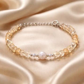 Parel - Zilver - Armband - Akoya parels, citrien