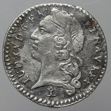 France. Louis XV (1715-1774). 1/20 Écu 1748-N Montpellier