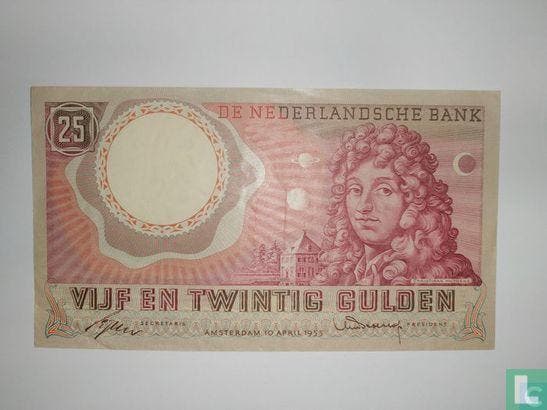 25 gulden Nederland (PL68.b) - 1955, Postzegels en Munten, Bankbiljetten | Nederland, Los biljet, Verzenden