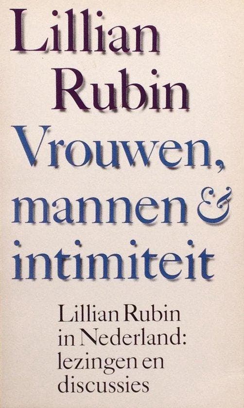 Vrouwen mannen en intimiteit 9789067660099 Rubin, Boeken, Politiek en Maatschappij, Gelezen, Verzenden