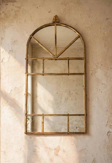 vintage Design - Miroir - Laiton, miroir - Miroir à dôme, Antiquités & Art