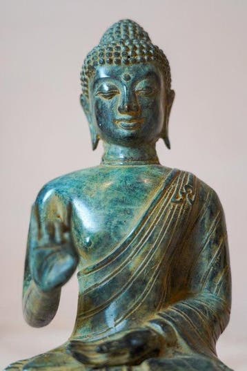 sculptuur, Bronze sculpture of Buddha Vitarka Mudra -