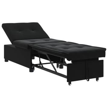 vidaXL Slaapbank / zetel Zwart 194 x 67 x 82 cm Fluweel, Huis en Inrichting, Zetels | Zetels, Verzenden, Nieuw