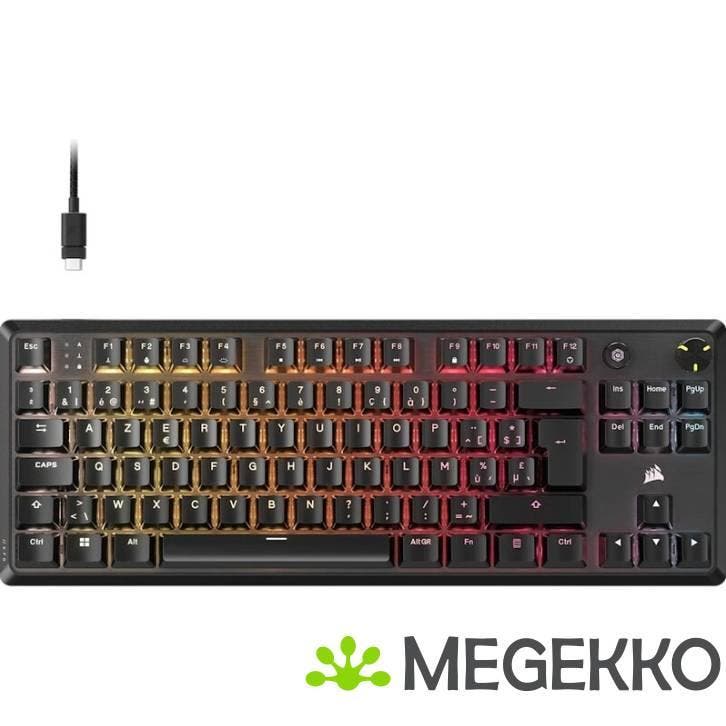 Corsair K70 Core TKL Zwart Cherry MLX Red V2 Azerty, Computers en Software, Toetsenborden, Nieuw, Verzenden