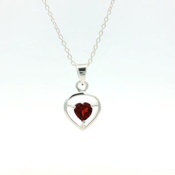 Zonder minimumprijs - Hanger Zilver - 0.50ct. tw. Granaat -