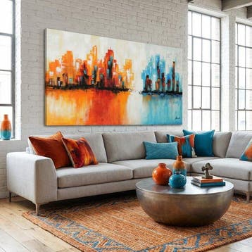 Monika Spiewak - City - Oil Painting Stretched On The Frame