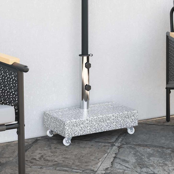 vidaXL Parasolvoet 45x25x8 cm graniet lichtgrijs, Jardin & Terrasse, Parasols, Envoi