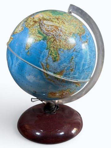 Terrestrial table globe - Verlichte wereldbol - 1980-1990