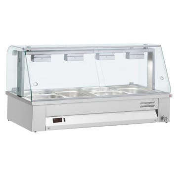 Bain-Marie | Elektrisch | Met Vitrine | Aftapkraan | 4x 1/1, Verzenden