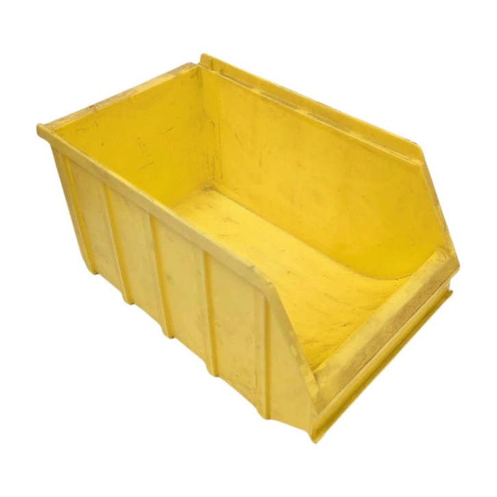Magazijnbak 260x150x130 mm geel pp gebruikt, Bricolage & Construction, Casiers & Boîtes, Enlèvement ou Envoi