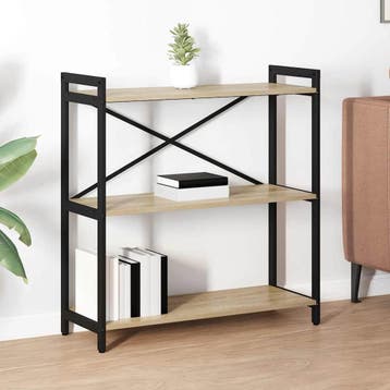 vidaXL Boekenplank Sonoma Eik 80 x 30 x 85 cm Bewerkt hout, Verzenden, Nieuw