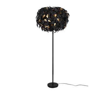 Trio LEAVY vloerlamp | E14 Fitting | mat zwart met zwart met, Verzenden, Nieuw