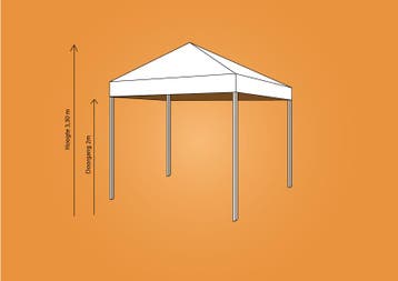 Ambisphere | Vouwtent 3x3m ORANJE Feesttent-Partytent, Tuin en Terras, Partytenten, Nieuw, Partytent