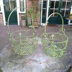 Mand (2) - Fraaie Planten Manden - IJzer - 38 en 34 cm hoog