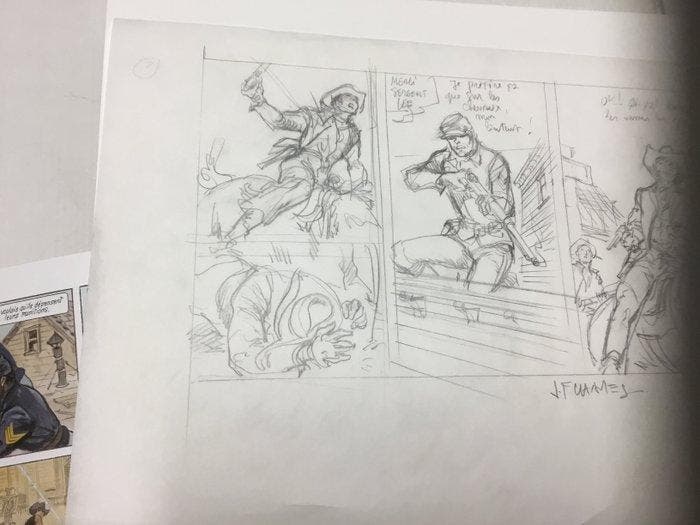 J.F. Charles - Au cœur du desert + dessin original - C - 1, Boeken, Stripverhalen