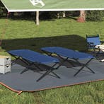 vidaXL Opvouwbaar Campingbed 2 pcs Blauw 210 x 80 x 46 cm, Caravans en Kamperen, Kampeeraccessoires, Verzenden, Nieuw