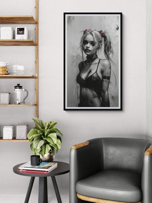 Giuliart2025 - B&W Harley Quinn Black from Batman Arkham, Consoles de jeu & Jeux vidéo, Consoles de jeu | Accessoires Autre