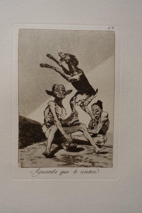 Francisco De Goya (1746-1828) - Blatt #67 Aquarda que te, Antiquités & Art, Antiquités | Autres Antiquités