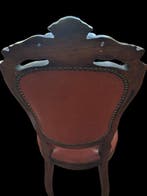 Chaise (6) - Bois, Cuir, Laiton