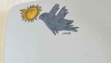 Corneille (1922-2010) - sculptuur, Grand plat Oiseau-Soleil