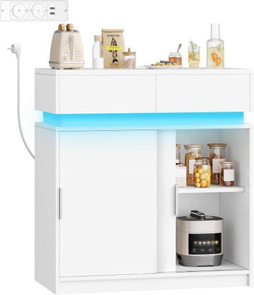 Hzuaneri Sideboard met 2 laden, keukenkast met 2 schuifdeure, Verzenden, Nieuw