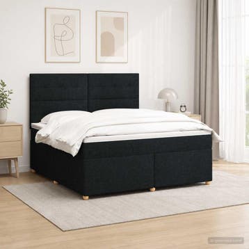 vidaXL Boxspringbed met matras met hoofdeinde Zwart 160 x, Verzenden, Nieuw