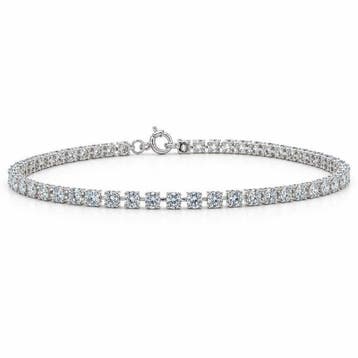 Zonder minimumprijs - Armband - 14 karaat Witgoud - 2.98ct.
